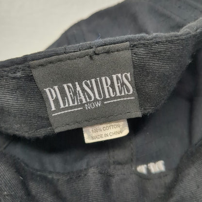 Pleasures Baseball Cap Black One Size Embroidered Logo Adjustable Strapback Hat