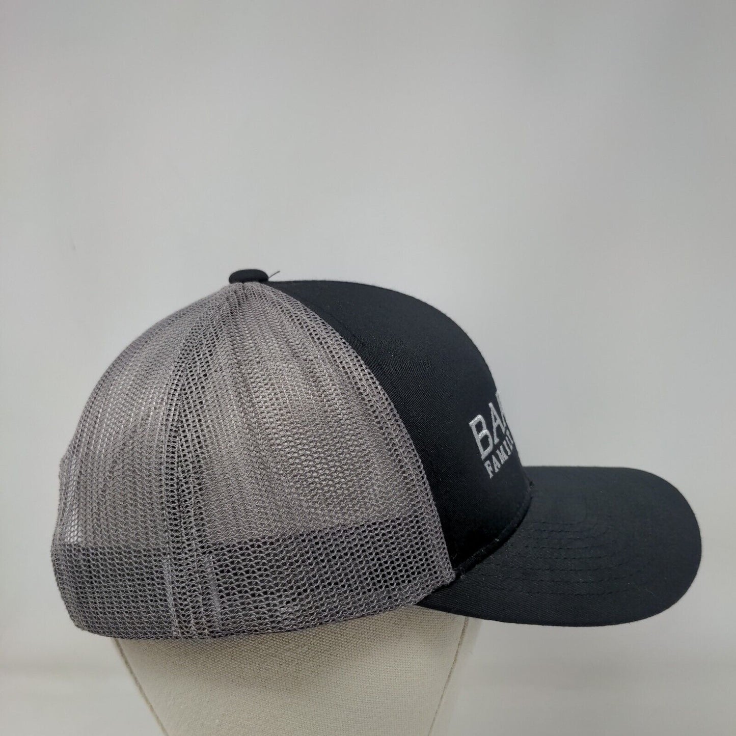Barton Family Estate Snapback Trucker Hat Black OS Mesh Back Pacific Headwear