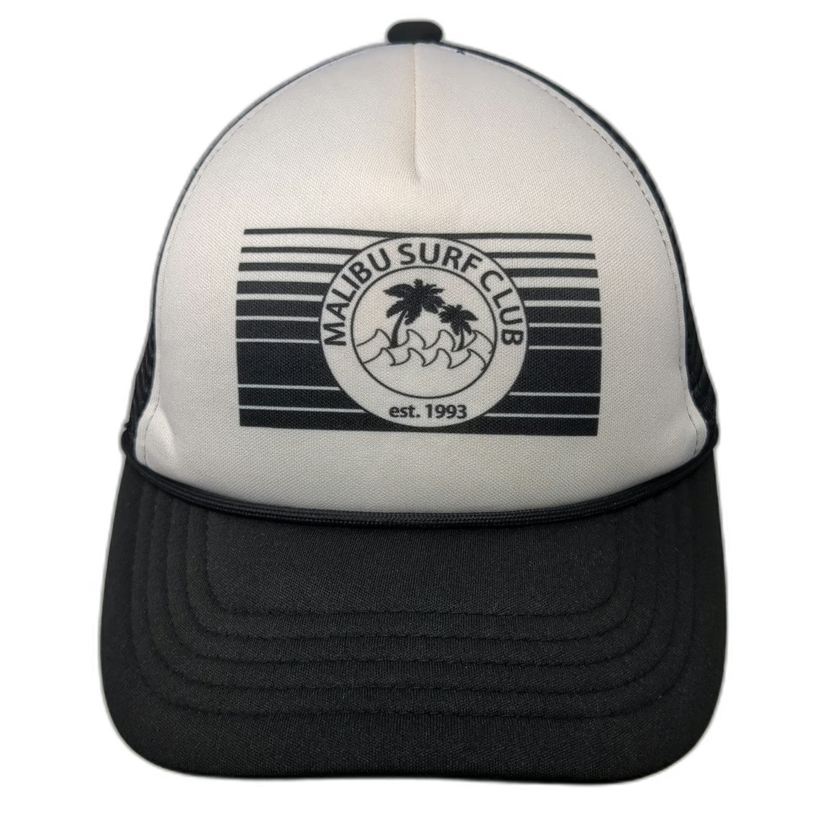 Wild Fable Trucker Hat Black One Size Malibu Surf Club Palm Tree Mesh Snapback