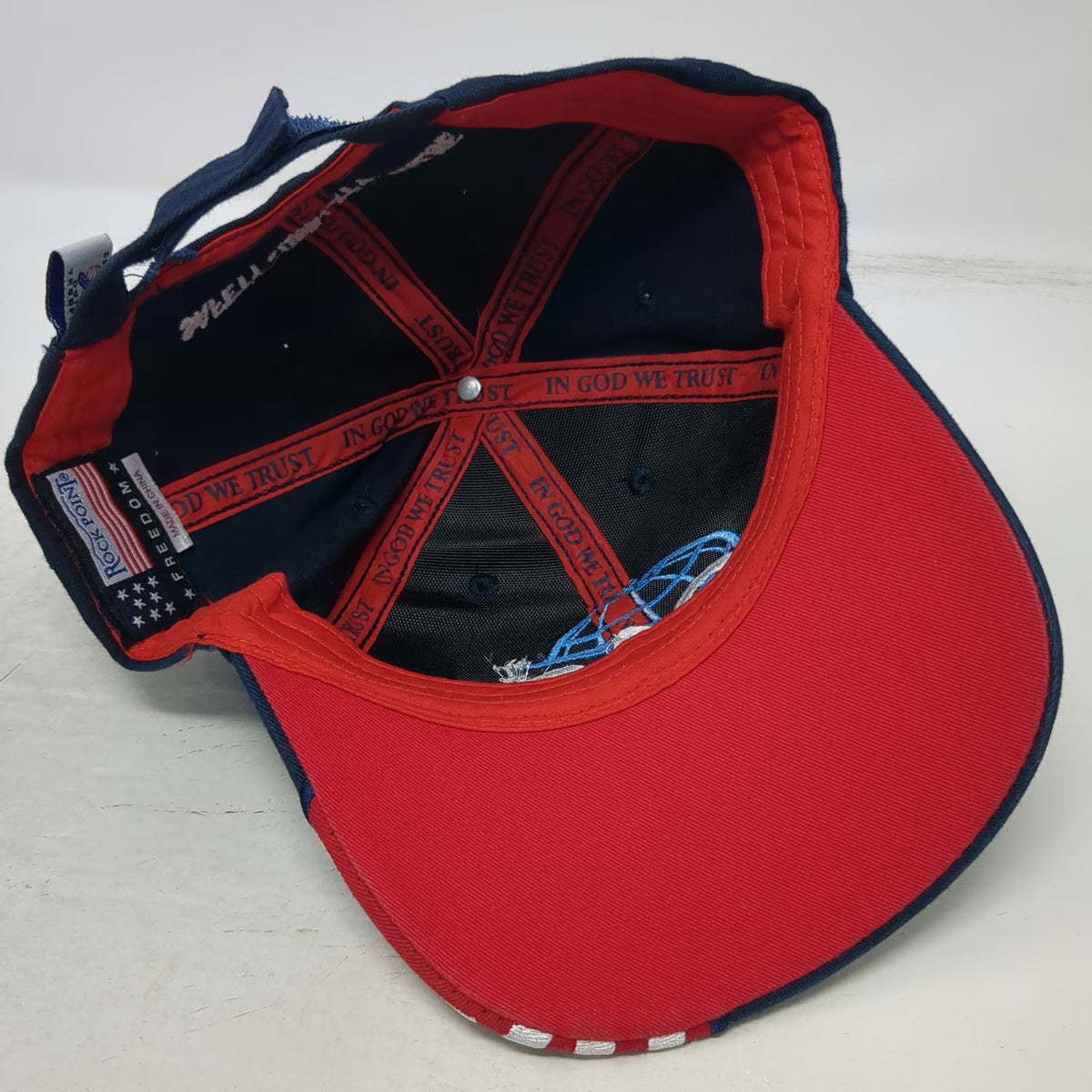 Rock Point Baseball Cap Blue One Size CAS Aviation American Flag Bill Hat Logo
