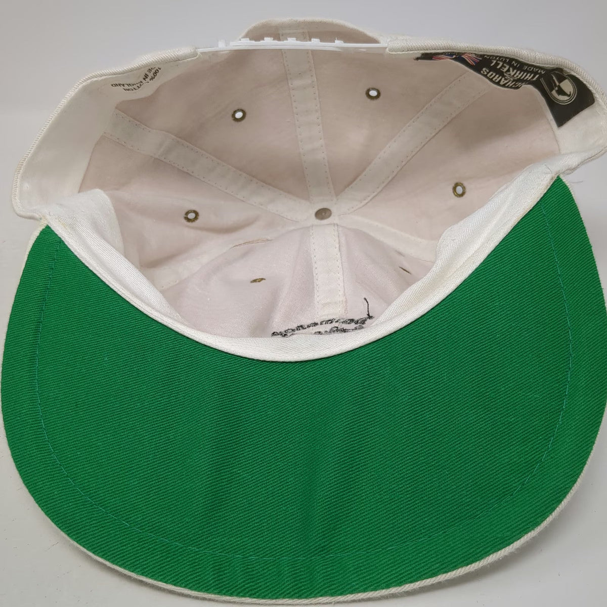Richards & Thirkell Snapback Hat White One Size Made in England Dalmahoy Golf