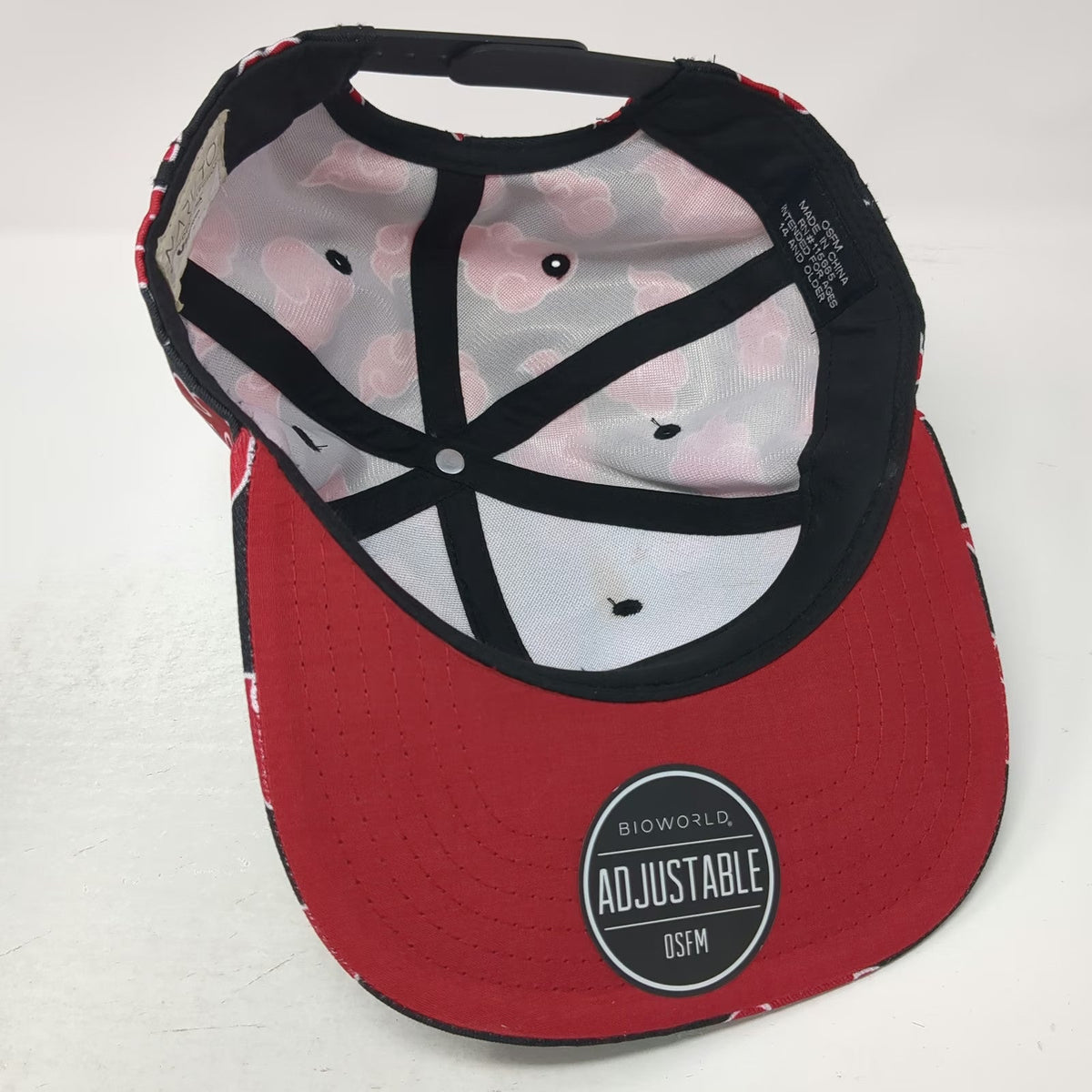 Bioworld Naruto Shippuden Akatsuki Red Cloud All Over Print Snapback Hat OSFM