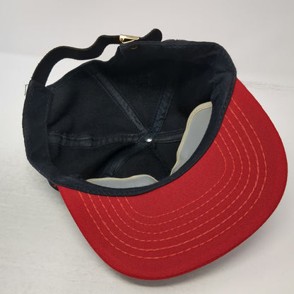 Omni Logo Black Red 5 Panel Hat One Size Slideback Cotton Structured