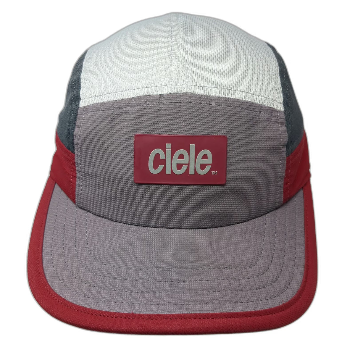Ciele Athletics 5 Panel Gray Red One Size Running CoolWick Reflective Brim Hat