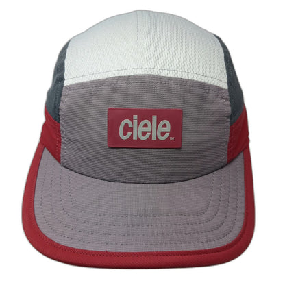 Ciele Athletics 5 Panel Gray Red One Size Running CoolWick Reflective Brim Hat