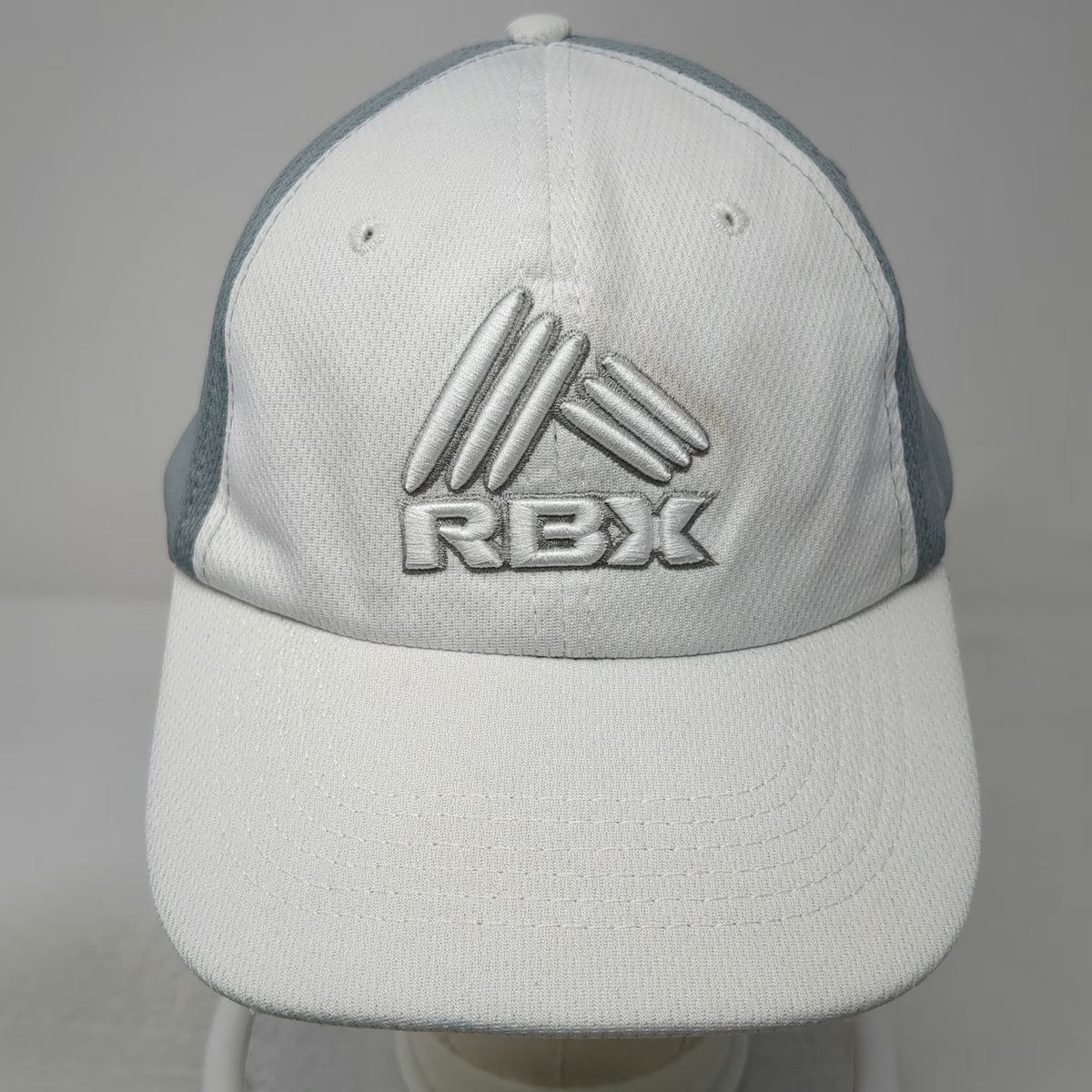RBX Baseball Cap White Gray One Size Athletic Mesh Strapback Embroidered Logo