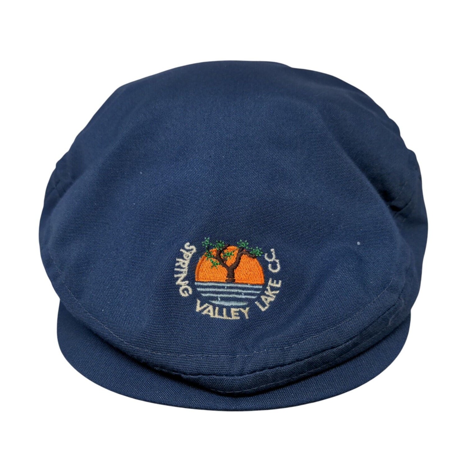 Spring Valley Lake CC Cabbie Flat Hat Blue OSFA Embroidered Breathable