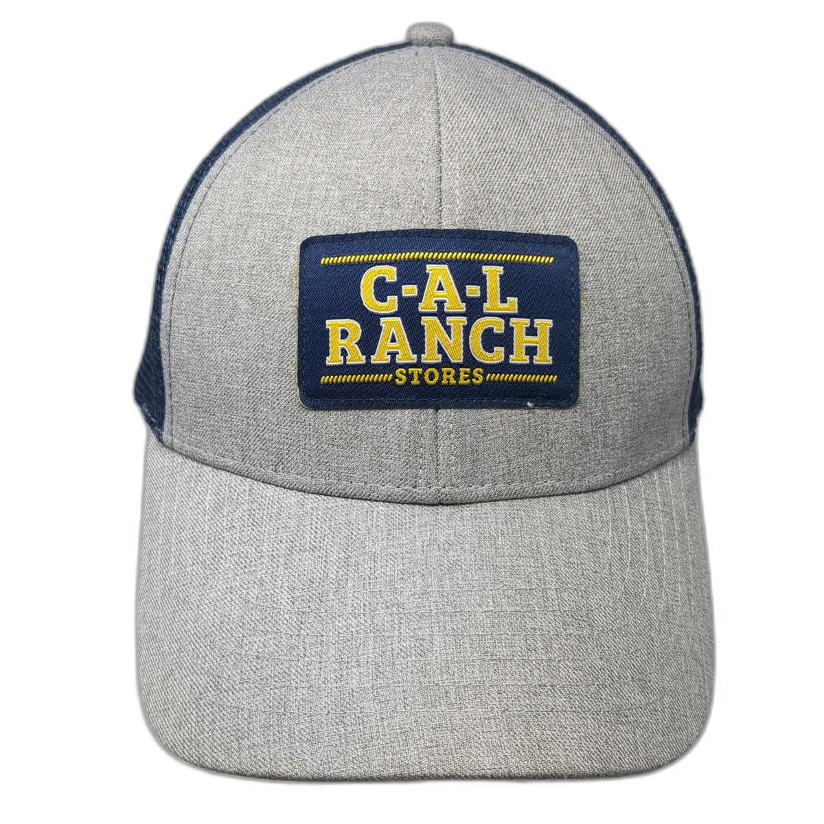 C-A-L Ranch Stores Trucker Hat Gray Blue One Size Mesh Back Snapback Patch Logo