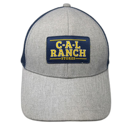 C-A-L Ranch Stores Trucker Hat Gray Blue One Size Mesh Back Snapback Patch Logo