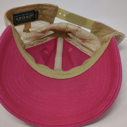Legacy Pink Trucker Hat One Size Jackson Hole Wyoming Bucking Horse Snapback