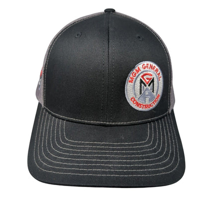 MGM General Construction Snapback Trucker Hat Black One Size Mesh Back