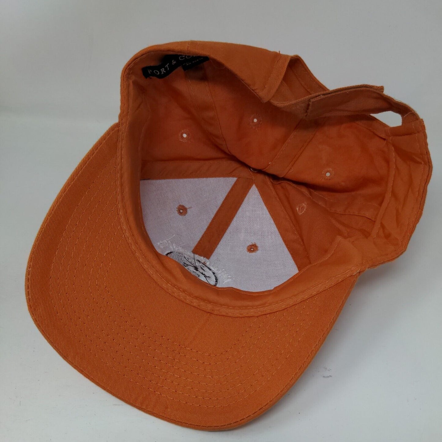Alaska Geographic Strapback Hat Orange OS Adjustable Embroidered Port & Company