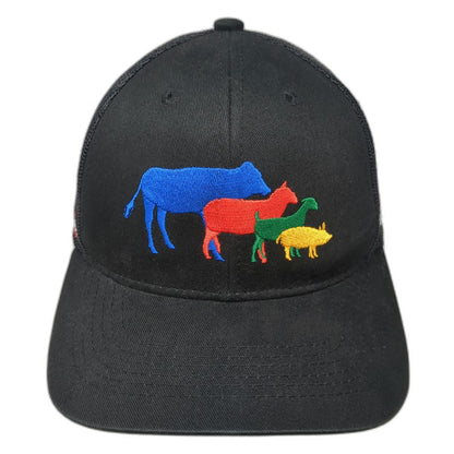 Outdoor Cap Trucker Hat Black One Size Sunglo D&B Supply Show Feed Animals Mesh