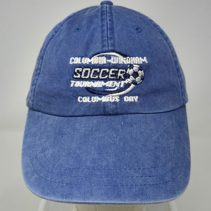 Adams Baseball Cap Blue OSFM Columbia Windham Soccer Columbus Day Strapback Hat