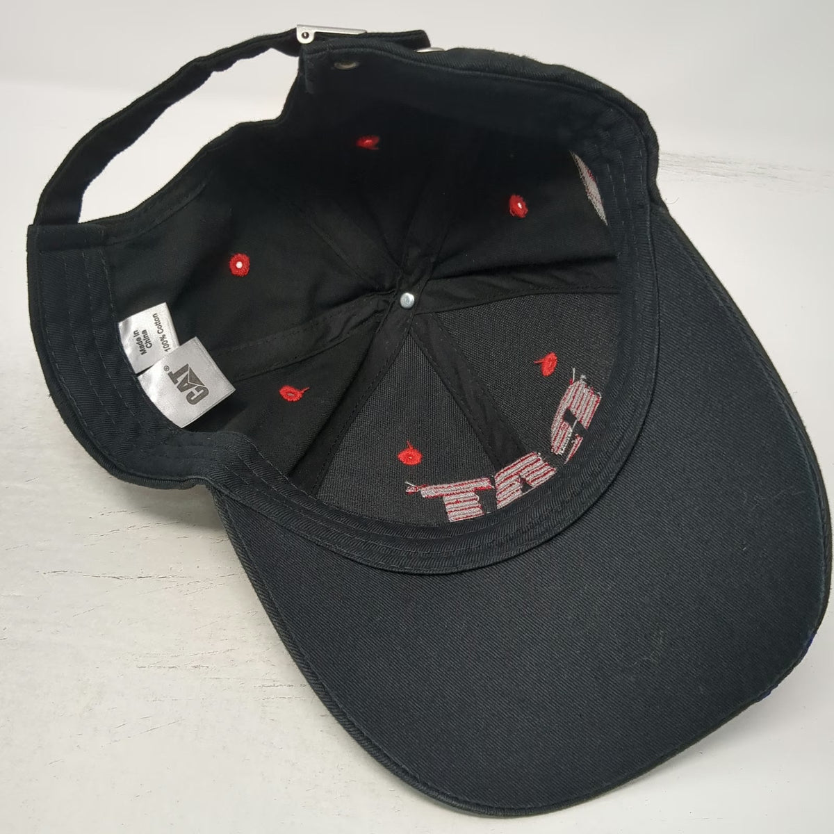 CAT Baseball Cap Black One Size American Flag Stars Stripes Slideback Hat Work