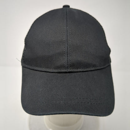 Unbranded Strapback Mesh Back Trucker Hat Black One Size Ponytail Blank