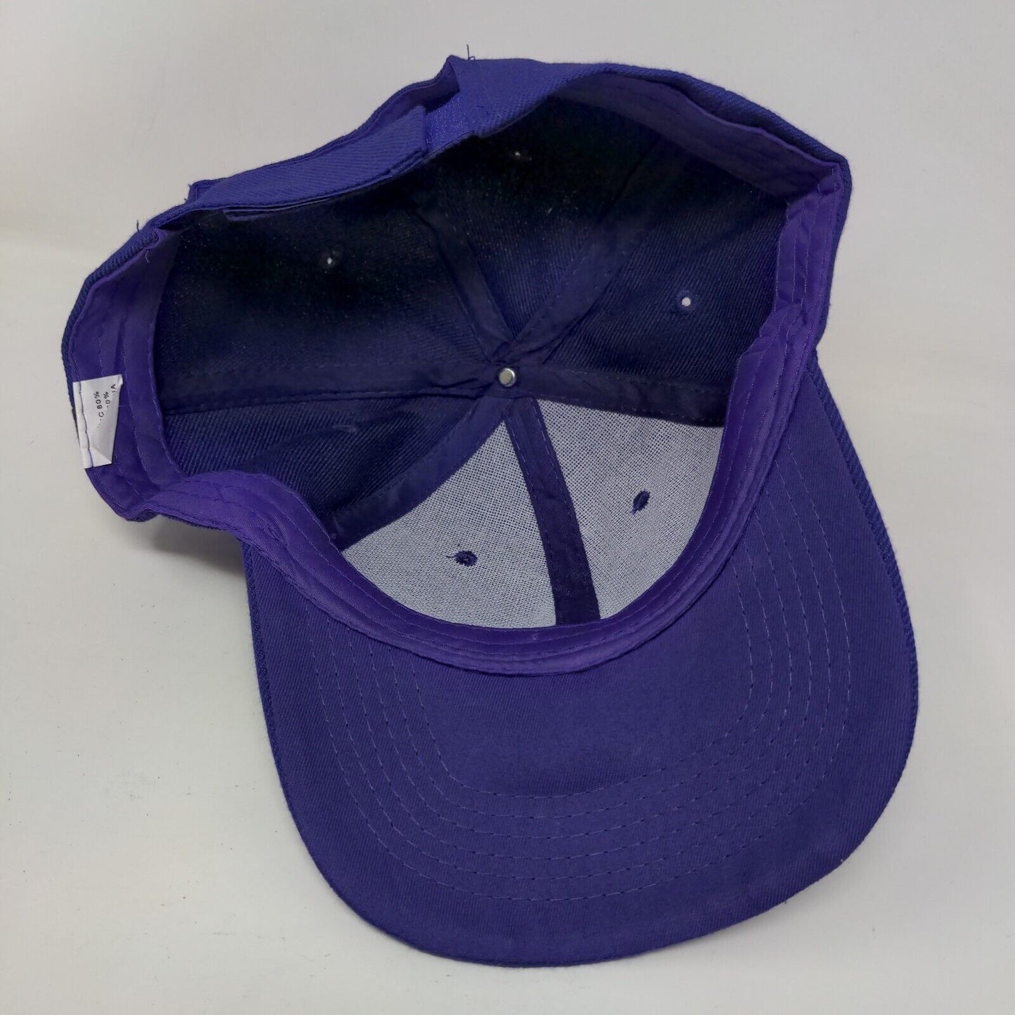 Unbranded Strapback Hat Purple One Size Adjustable Vented Holes 6 Panel Blank