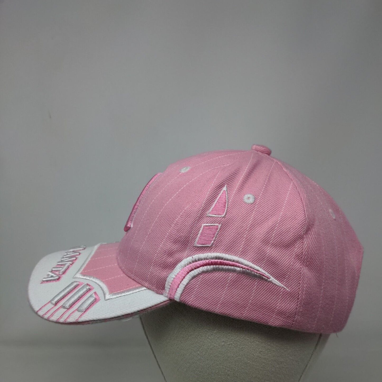Atlanta Strapback Hat Pink One Size Adjustable Embroidered 6 Panel