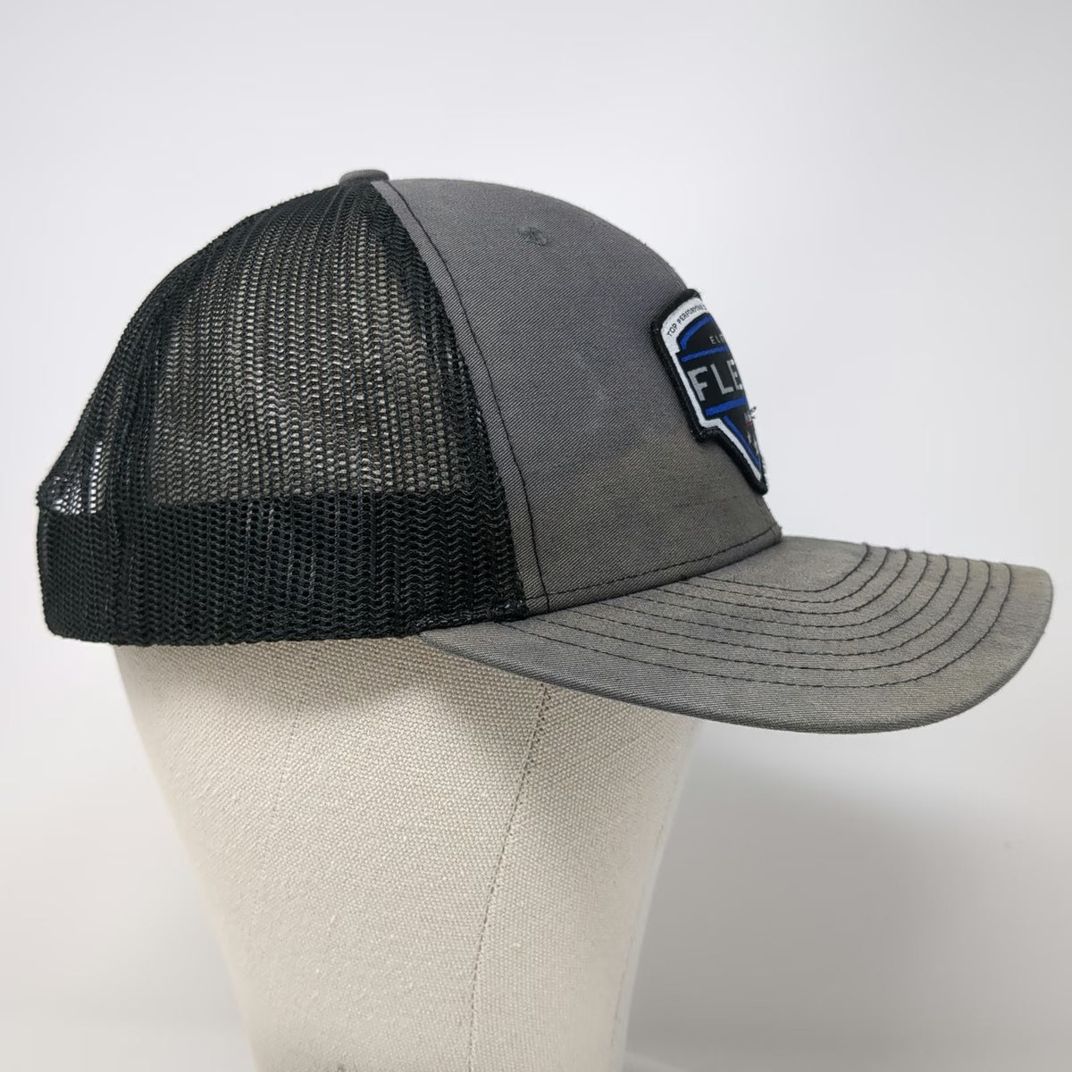 Richardson Trucker Hat Gray OSFM Elite Fleet Melton Driver Mesh Back Snapback