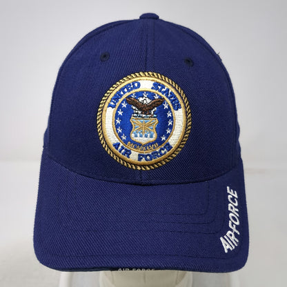 Rapid Dominance Baseball Cap Blue One Size US Air Force Emblem Logo Military Hat