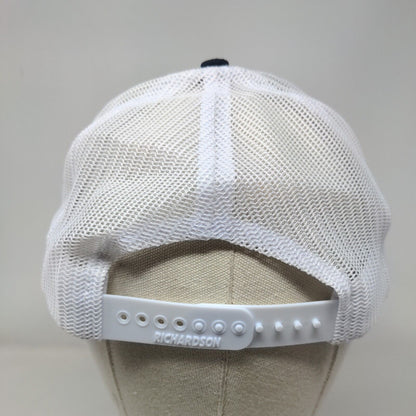 Atlantic Oil Snapback Mesh Back Trucker Hat Blue One Size Colorblock