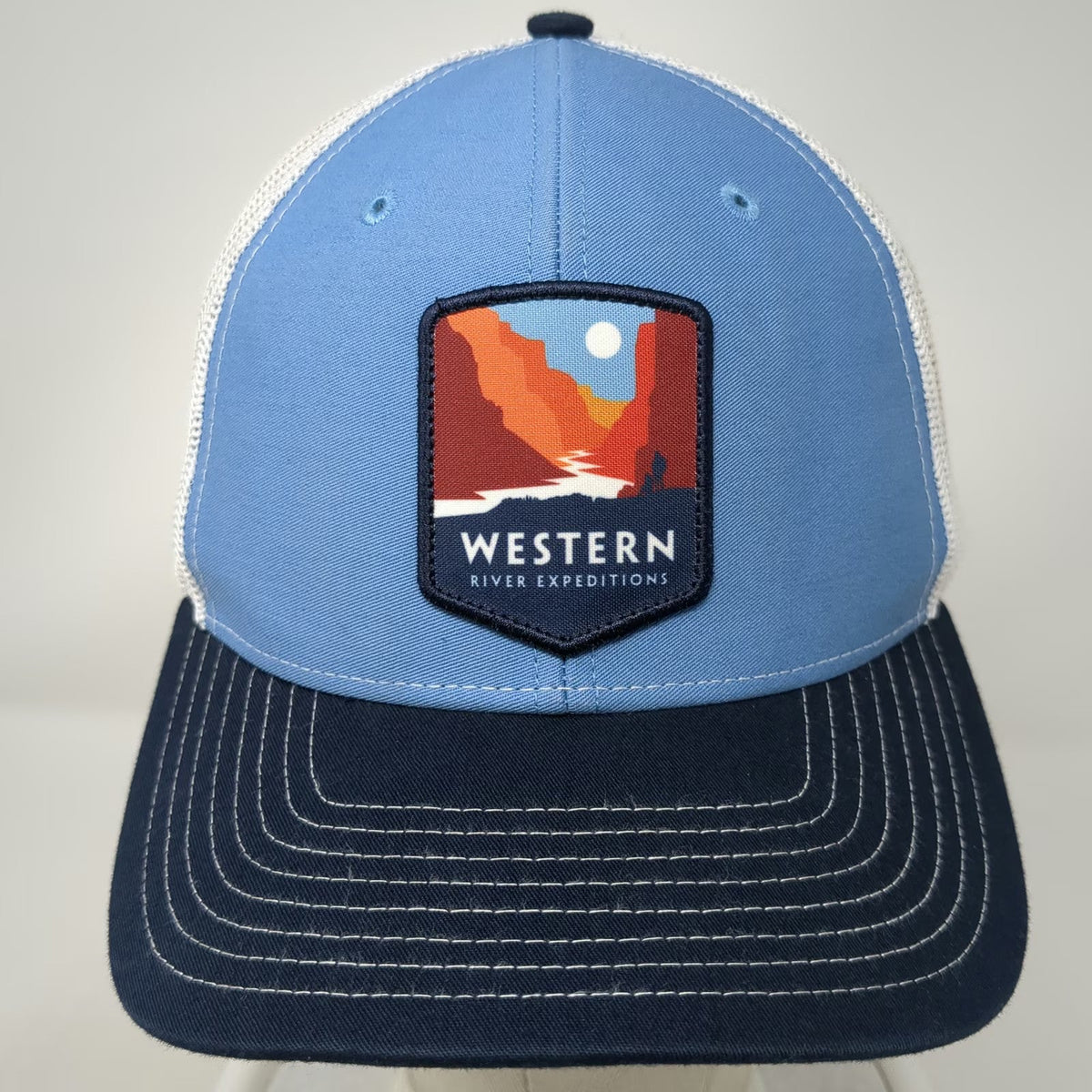 Richardson 112 Trucker Hat Blue One Size Western River Expeditions Snapback