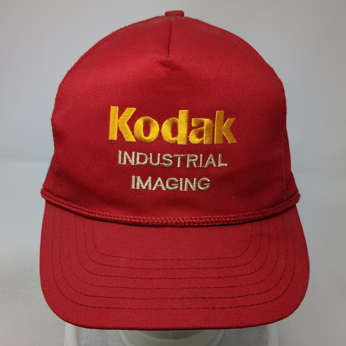 Paramount Apparel 5 Panel Red Hat One Size Kodak Industrial Imaging Rope Strap