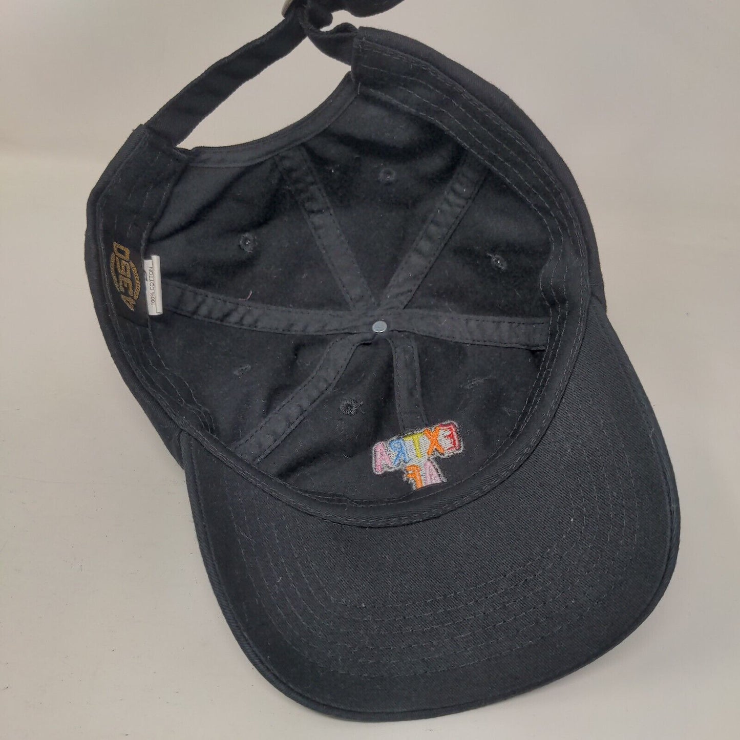 Extra AF Slideback Hat Black OSFA Adjustable Embroidered 4350 District