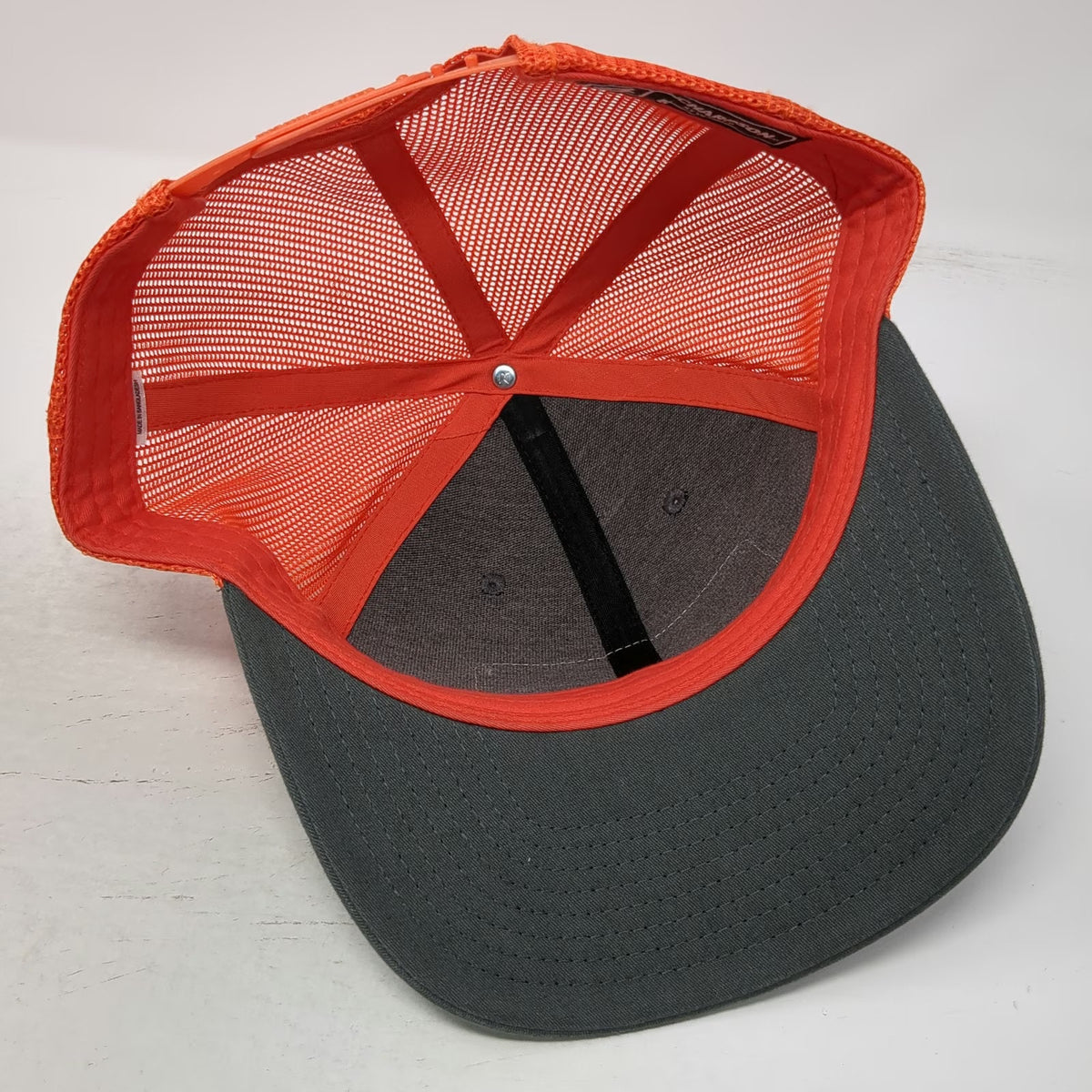 Richardson Trucker Hat Gray Orange One Size Structural Edge Engineering Snapback