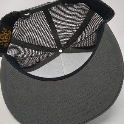 Teton Gravity Research Trucker Hat Gray OSFM Mesh Snapback Flat Brim Mountains