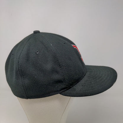 New Era Men's Fitted Hat Black Size 7 1/4 Embroidered Indianapolis Indians Logo