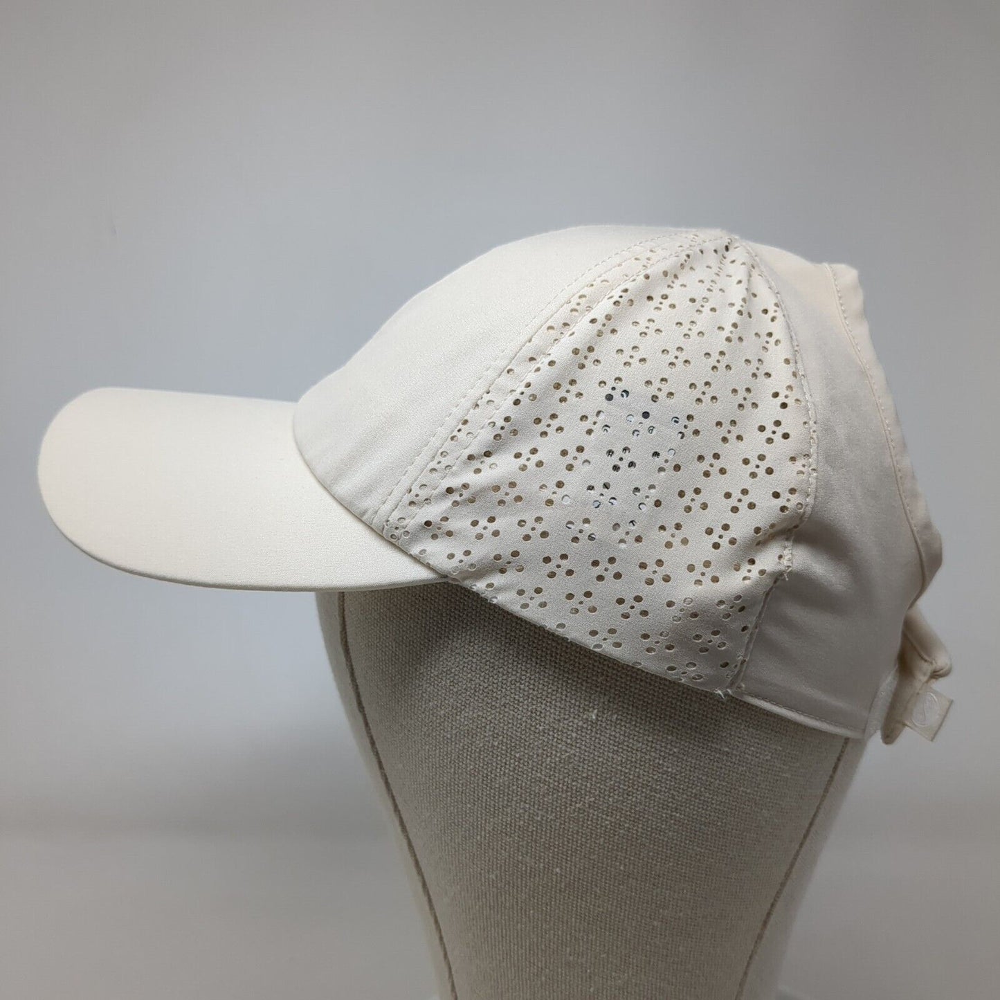 Layer Ponyback Strapback Hat Tan One Size Adjustable Breathable Blank 6 Panel