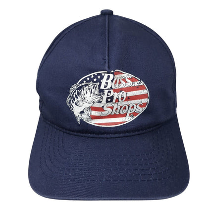 Bass Pro Shops Snapback Hat Blue One Size Adjustable Patriotic Gone Fishing