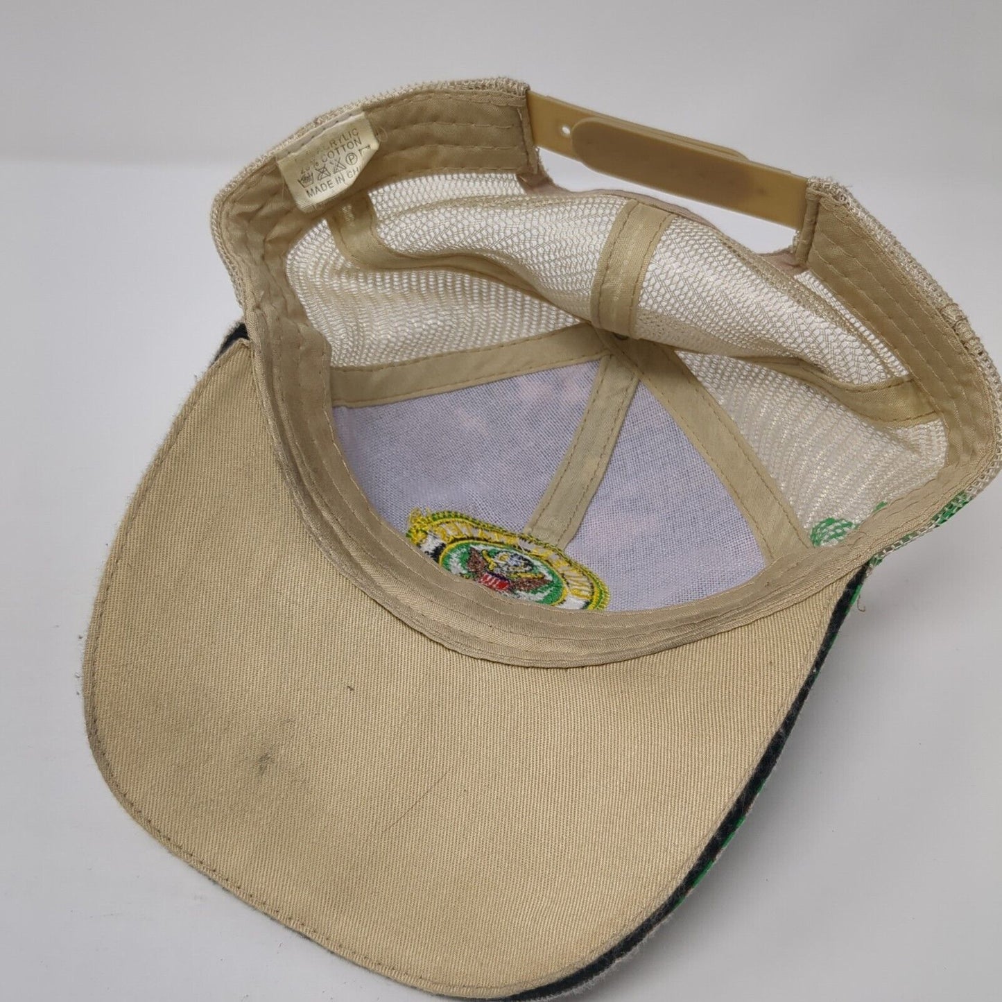 United States Army Snapback Trucker Hat Camouflage OS Adjustable Mesh Back