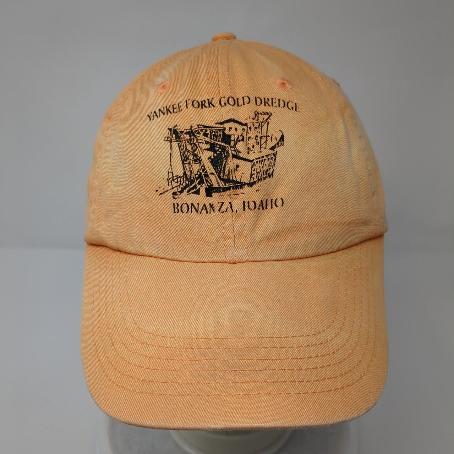 Yankee Fork Gold Dredge Bonanza Idaho Strapback Hat Orange Adjustable 6 Panel
