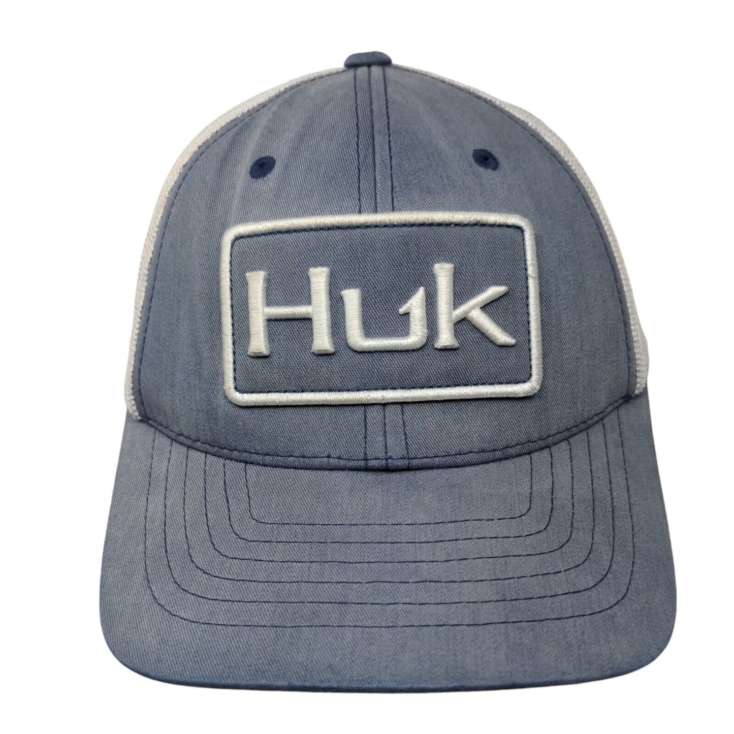 Huk Fishing Snapback Trucker Hat Blue OSFM Adjustable Mesh Back Yupoong