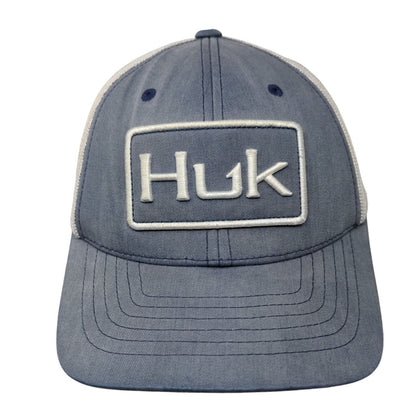 Huk Fishing Snapback Trucker Hat Blue OSFM Adjustable Mesh Back Yupoong