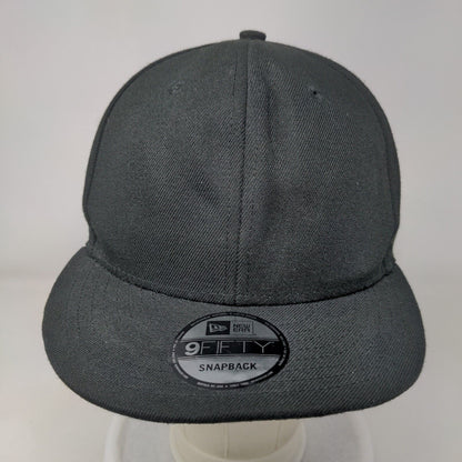 New Era Snapback Hat Black One Size Solid 6 Panel Vent Holes Blank
