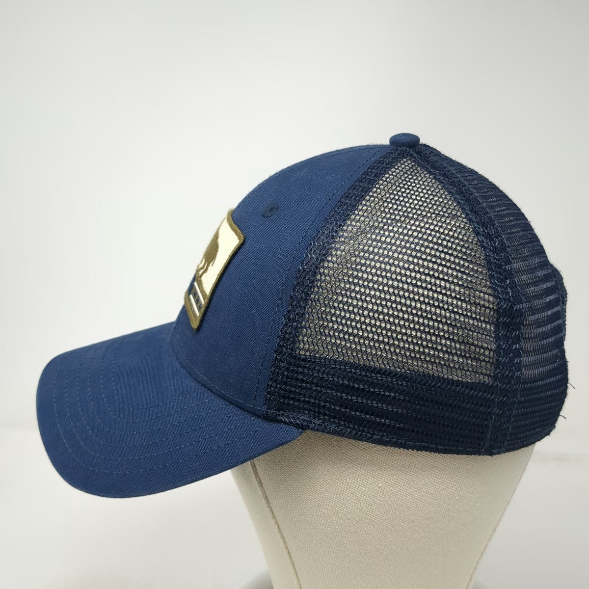 The North Face Trucker Hat Blue One Size Bison Patch Mesh Snapback Adventure