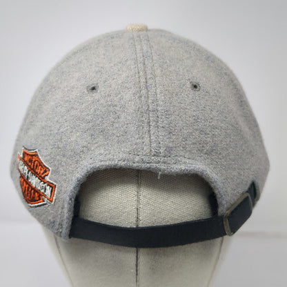American Needle Harley Davidson Gray Baseball Cap Wool Hat Slideback Vintage