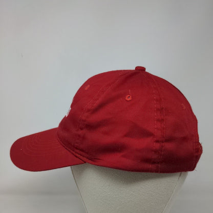 Grandpa Strapback Hat OSFM Red Embroidered Logo Adjustable Strap Otto