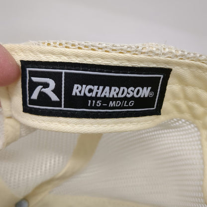 Richardson Trucker Hat Blue Beige L Mesh Snapback KattleGuard B & M Bull Logo