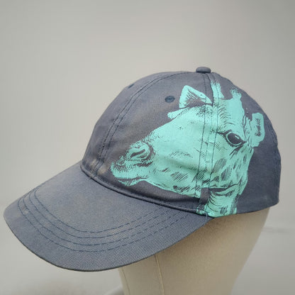 Rockville Snapback Hat Blue One Size Giraffe Graphic Zoo Boise Animal Print