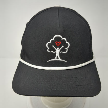 Freedom Youth Foundation Snapback Rope Hat Black One Size Embroidered