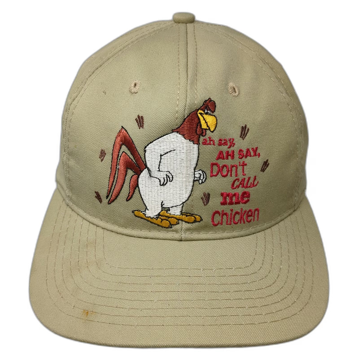 Warner Bros Studio Store Snapback Hat Beige One Size Foghorn Leghorn Made USA