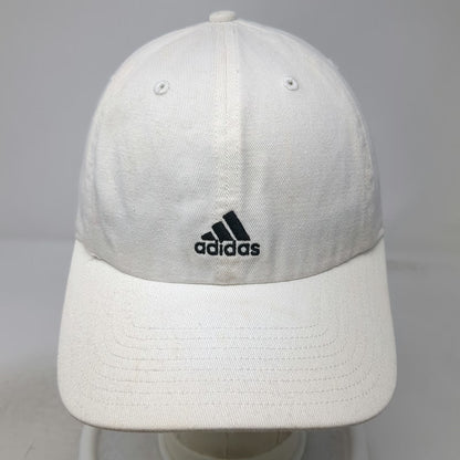 Adidas Baseball Cap White One Size Adjustable Embroidered Logo Slideback Hat