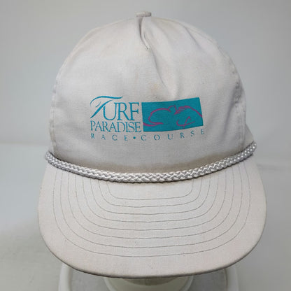 5 Panel Gray Hat One Size Turf Paradise Race Course Horse Racing Rope Adjustable