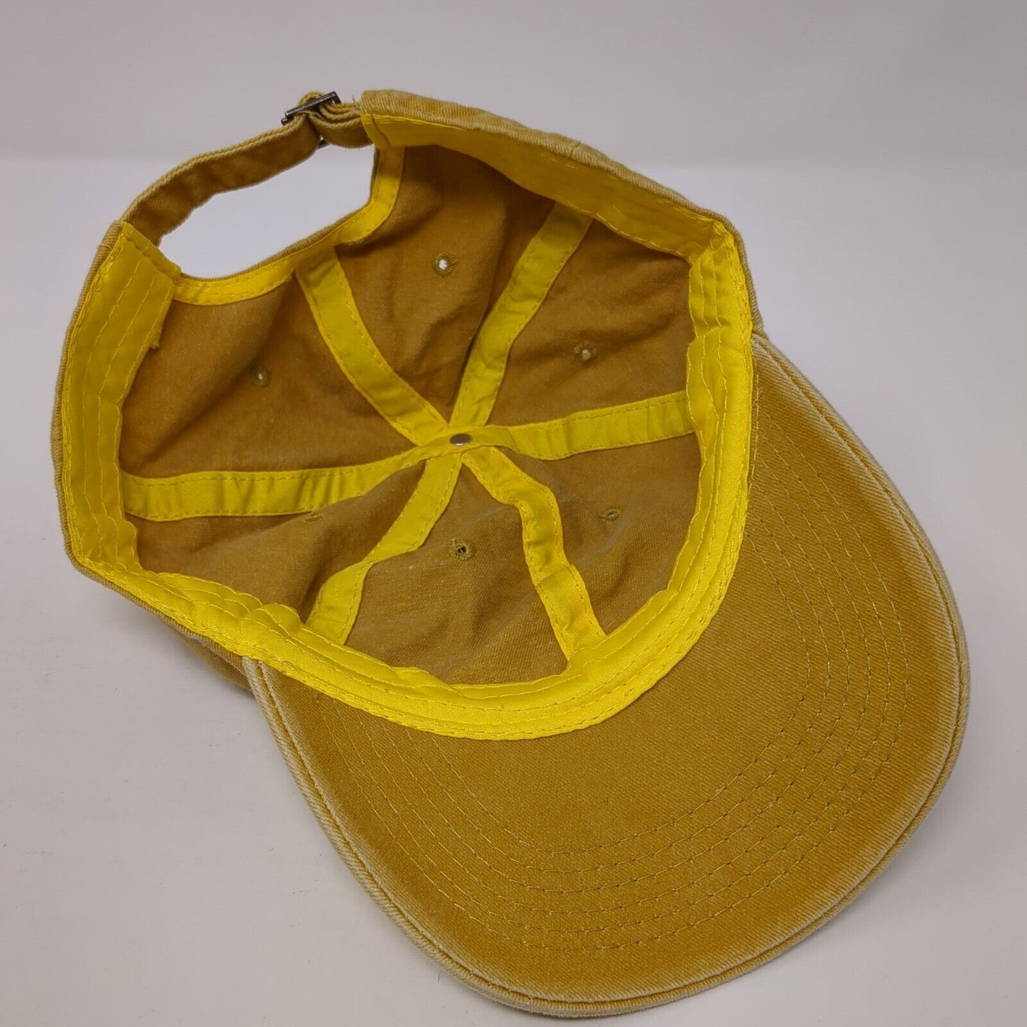 Unbranded Slideback Hat Yellow One Size Adjustable Blank 6 Panel Solid