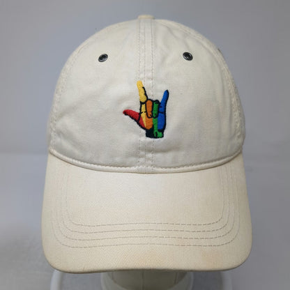 Abercrombie & Fitch Baseball Cap Beige One Size ASL I Love You Pride Rainbow Hat