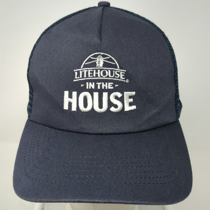 Trucker Hat Blue OSFM Snapback Mesh Back Litehouse Lighthouse In The House Hat